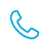 Blue telephone receiver icon on a white background, illustrating a classic handset. The icon is tilted slightly to the right, representing telecommunication or phone services, ideal for home remodeling contractors looking to connect with clients.