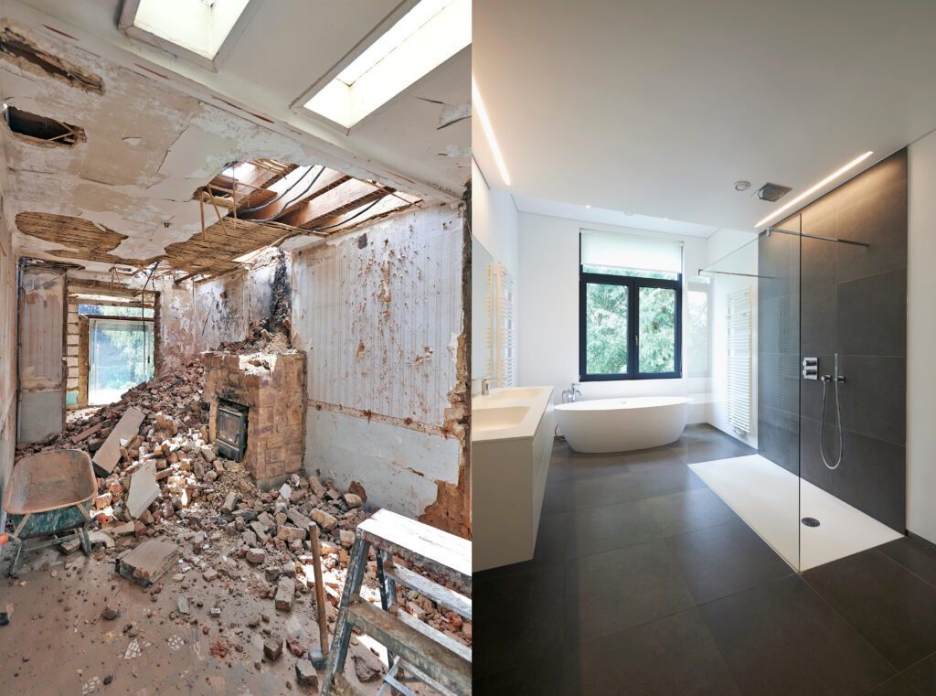 Bathroom remodel cost guide San Mateo County 2026 — walk-in shower with custom tile and double vanity completed by Genuine Kitchen and Bath