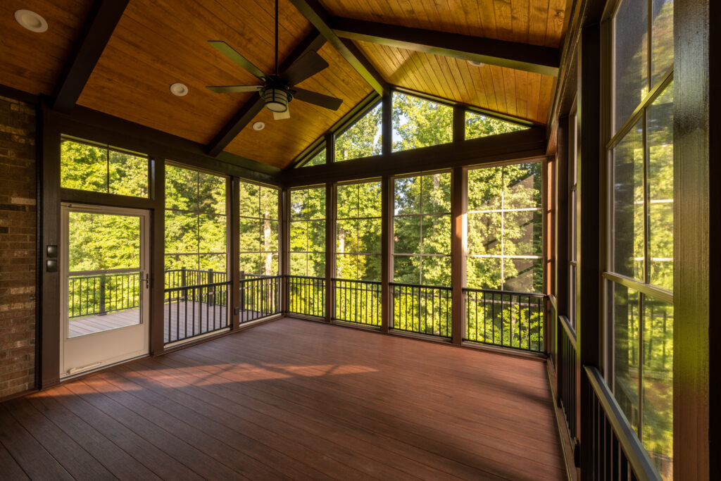 Home addition cost guide San Mateo County 2026 — new room addition with vaulted ceiling and floor-to-ceiling windows completed on the Peninsula